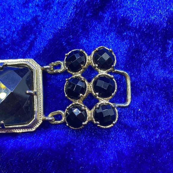 Chunky Black & Smoky Quartz Bracelet - Picture 10 of 13